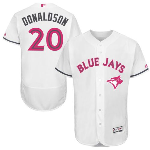 Blue Jays #20 Josh Donaldson White Flexbase Authentic Collection Mother's Day Stitched MLB Jersey